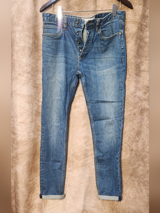 Topman Other - Topman Stretch Skinny Jeans – Men’s W32 L30 – Medium Wash Button Fly Denim